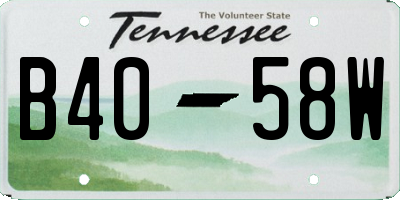 TN license plate B4058W
