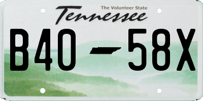 TN license plate B4058X