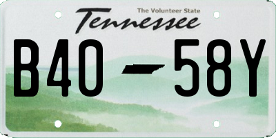 TN license plate B4058Y