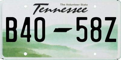 TN license plate B4058Z