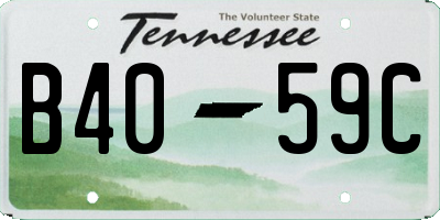 TN license plate B4059C