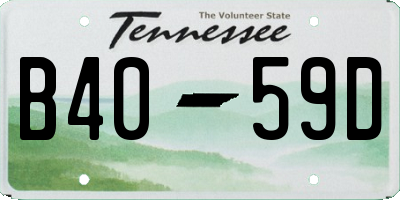 TN license plate B4059D