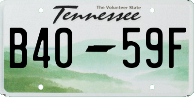 TN license plate B4059F