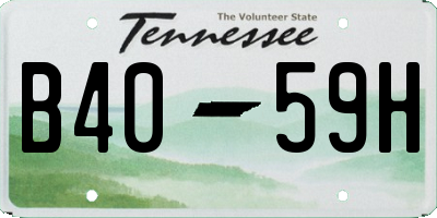 TN license plate B4059H