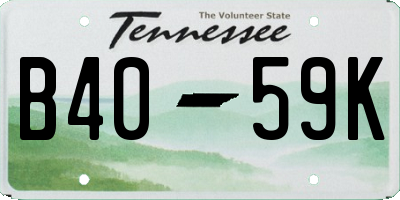 TN license plate B4059K
