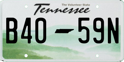 TN license plate B4059N