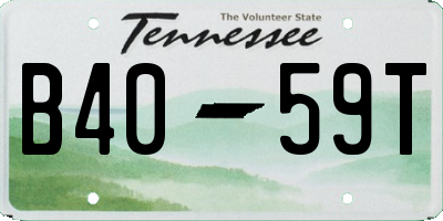 TN license plate B4059T