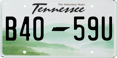 TN license plate B4059U