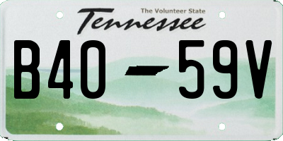 TN license plate B4059V