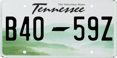 TN license plate B4059Z