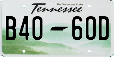 TN license plate B4060D