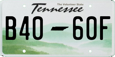 TN license plate B4060F