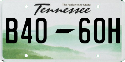 TN license plate B4060H