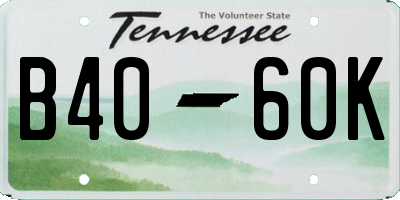 TN license plate B4060K