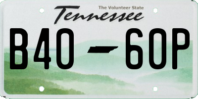 TN license plate B4060P