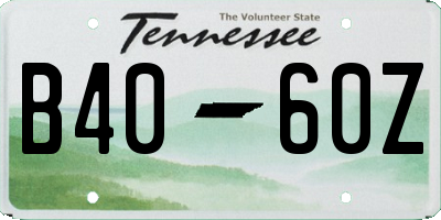 TN license plate B4060Z