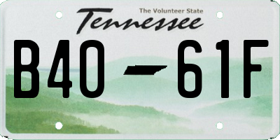 TN license plate B4061F
