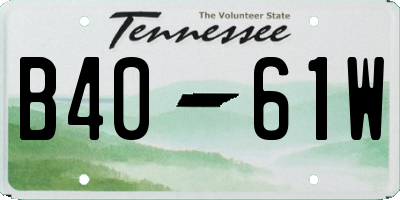 TN license plate B4061W