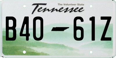 TN license plate B4061Z