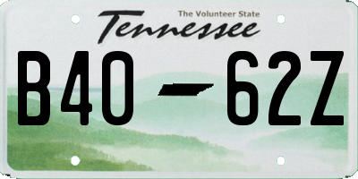 TN license plate B4062Z