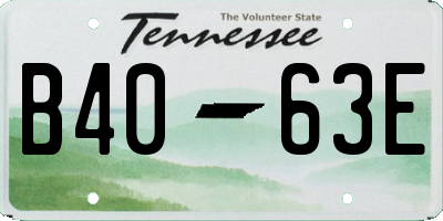 TN license plate B4063E