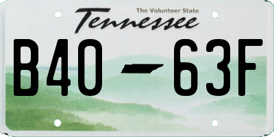 TN license plate B4063F