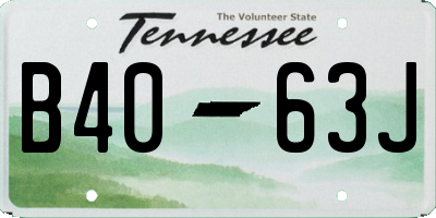 TN license plate B4063J