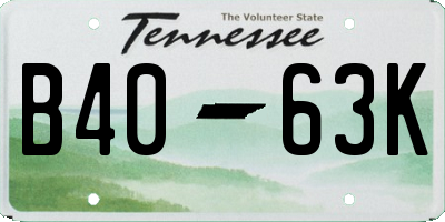 TN license plate B4063K