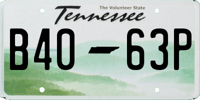 TN license plate B4063P