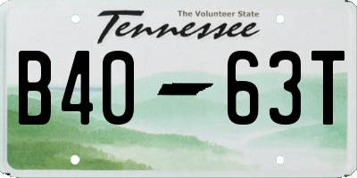 TN license plate B4063T