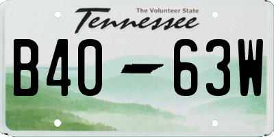 TN license plate B4063W