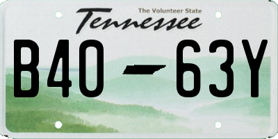TN license plate B4063Y