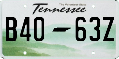 TN license plate B4063Z