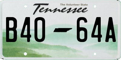 TN license plate B4064A