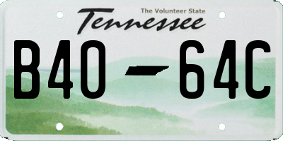 TN license plate B4064C