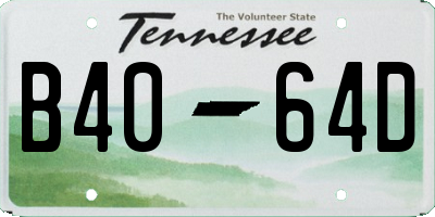 TN license plate B4064D