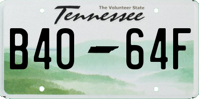 TN license plate B4064F