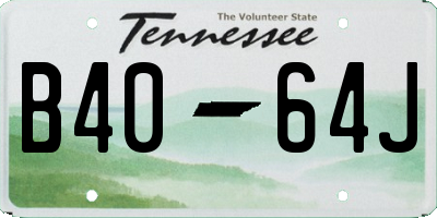 TN license plate B4064J