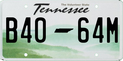 TN license plate B4064M