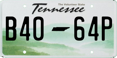 TN license plate B4064P