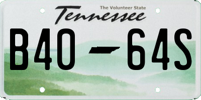 TN license plate B4064S