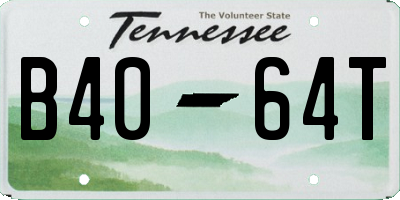 TN license plate B4064T