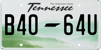 TN license plate B4064U