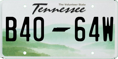 TN license plate B4064W