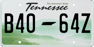 TN license plate B4064Z