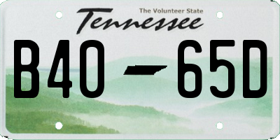 TN license plate B4065D
