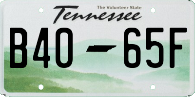 TN license plate B4065F