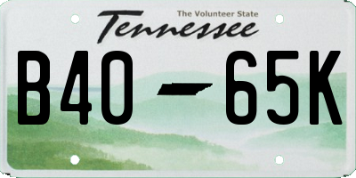 TN license plate B4065K