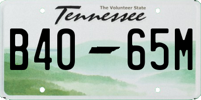 TN license plate B4065M
