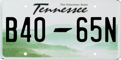 TN license plate B4065N